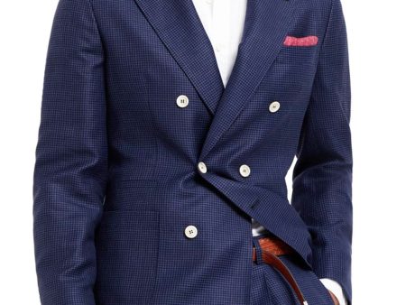 Blue Houndstooth Suit Jacket Sale