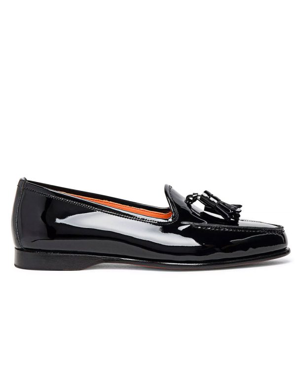 Andrea Patent Tassel Loafer in Black Online Sale