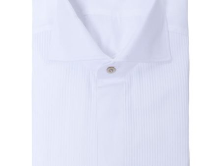 White Pleated Bib Formal Shirt Online