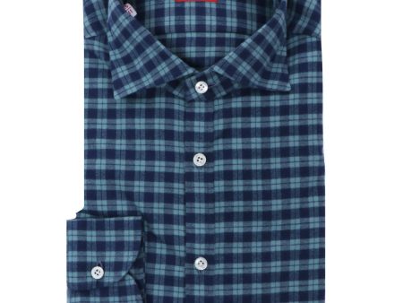 Turquoise Gingham Dress Shirt Discount