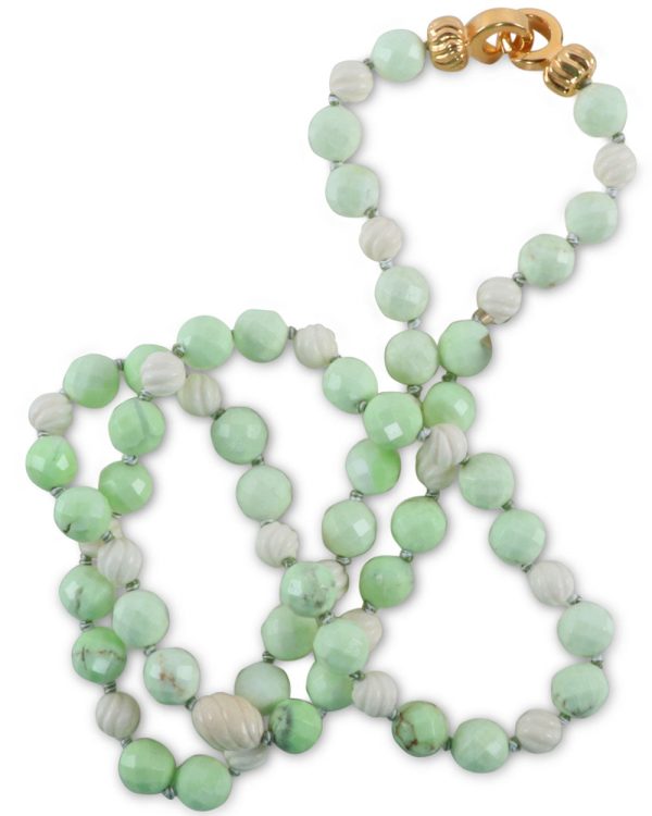 Vermeil Pale Chryso & Ivory Twist Bead Necklace Hot on Sale