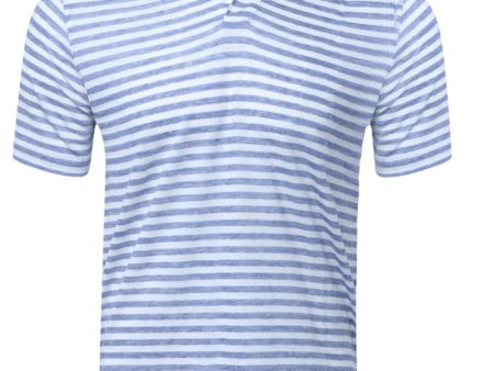 Blue and White Capri Stripe Polo Discount