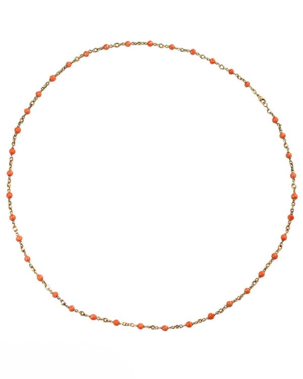 Vintage Coral Beaded Necklace Online Sale