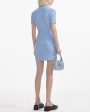 Blue Knit Button Mini Dress Discount