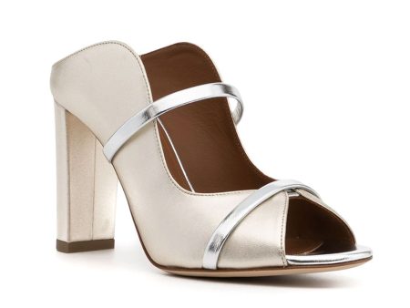 Nora Metallic Mule in Platino and Silver For Discount