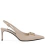 Logo Plaque Slingback Pump in Cappucino Hot on Sale