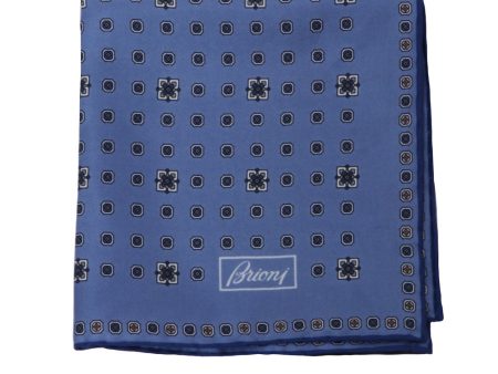 Blue Medallion Pocket Square Hot on Sale