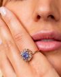 Blue Sapphire and Diamond Beirut Rosace Ring Online now