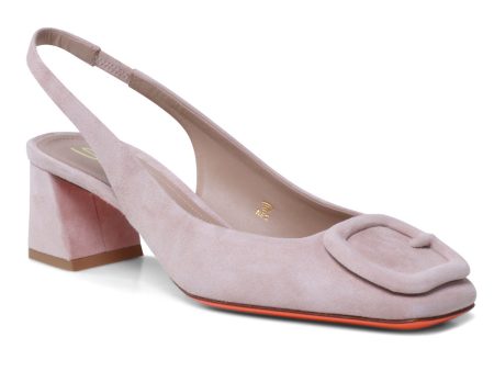 Lemon Suede Sling Heel in Pink Online