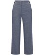 Blue Melange Linen Aubrie Pant Hot on Sale