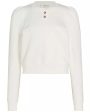 White Femme Henley Sweatshirt Online now