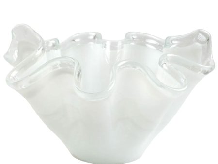 Onda White Glass Large Bowl Online now