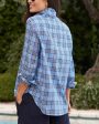 Blue and Navy Plaid Eileen Button Up Shirt For Discount