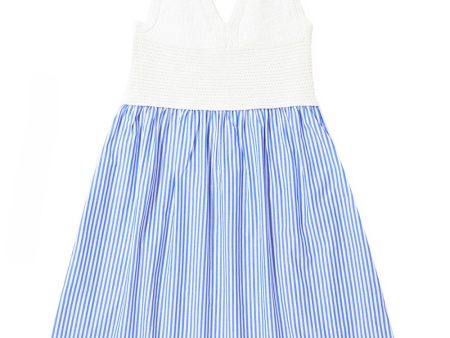 The Esmee Dress in Blue and White For Cheap