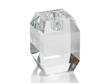 Beveled Cubic Crystal Taper Holder Hot on Sale