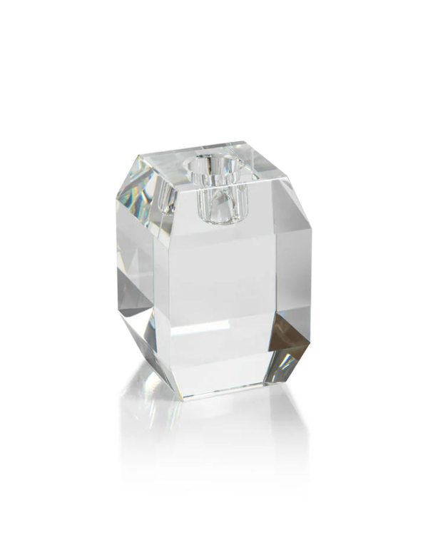 Beveled Cubic Crystal Taper Holder Hot on Sale