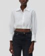 White Cotton Poplin Button Up Blythe Shirt Online Hot Sale