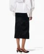 Black Satin Midi Skirt on Sale