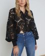 Black Odelia Button Down Crop Shirt Online Hot Sale