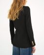 Black Blouclette Double Breasted Blazer Hot on Sale