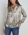 Tan Multi Snake Tyler Long Sleeve Blouse Online Hot Sale