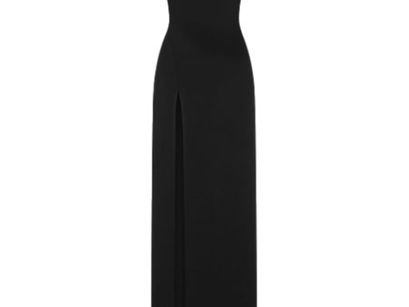 Black Sable Halter Neck Evening Dress For Cheap