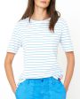 The Modern Tee in White and Azzurro Stripe Sale