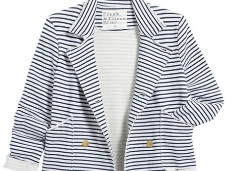 White and British Royal Navy Stripe Mini Belfast Crop Peacoat Cheap