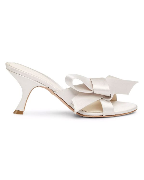 75mm Bow-Detailed Satin Pump in Ivory Online