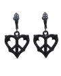 Black Diamond Peace Heart Earrings Online Hot Sale