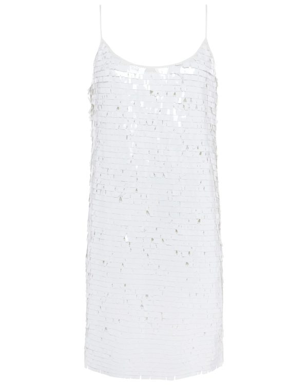 White Sequin Kinny Shift Dress Online now