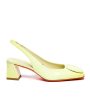 Lemon Slingback Low Block Heel in Yellow on Sale