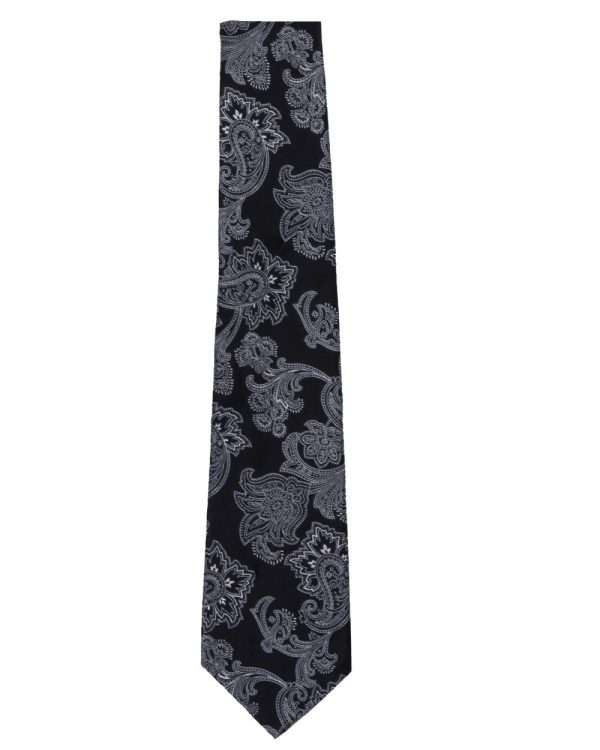 Black Tonal Paisley Tie Cheap