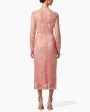 Blush Lace Long Sleeve Midi Dress Fashion