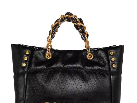 1945 Soft Cabas Embossed Leather Tote in Black Online Hot Sale