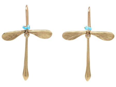 Turquoise Damsel Fly Earrings For Sale