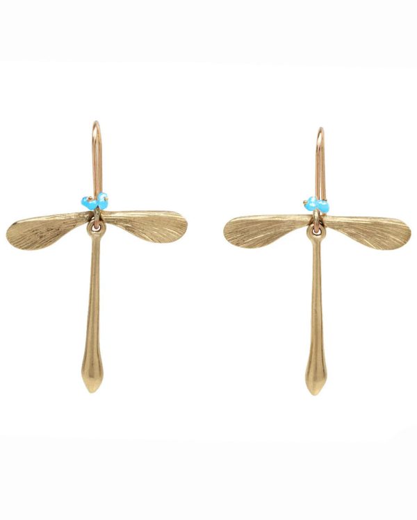 Turquoise Damsel Fly Earrings For Sale