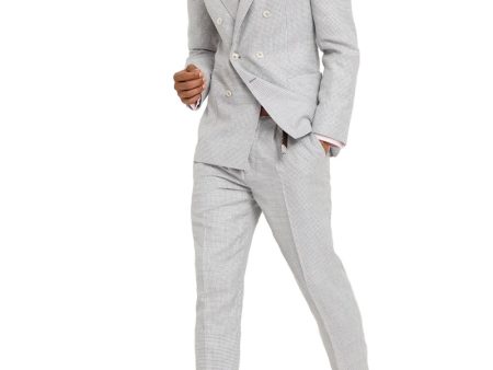 White and Grey Houndstooth Leisure Suit For Discount