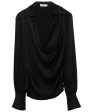 Black Long Sleeve Cowl Neck Symone Blouse Online now