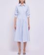 Blue Haze Jazz Pintuck Midi Dress For Discount