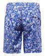 Blue and White Print Swim Shorts For Cheap