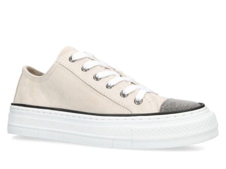 Monili Toe-Cap Sneaker in White For Cheap