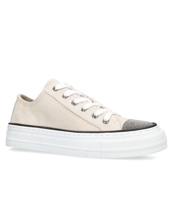 Monili Toe-Cap Sneaker in White For Cheap