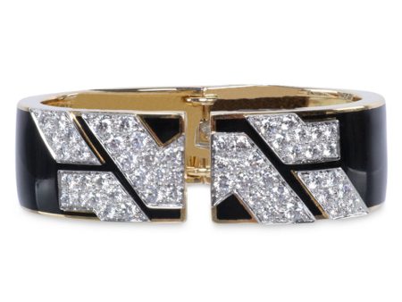 Black Enamel and Diamond Bracelet Sale