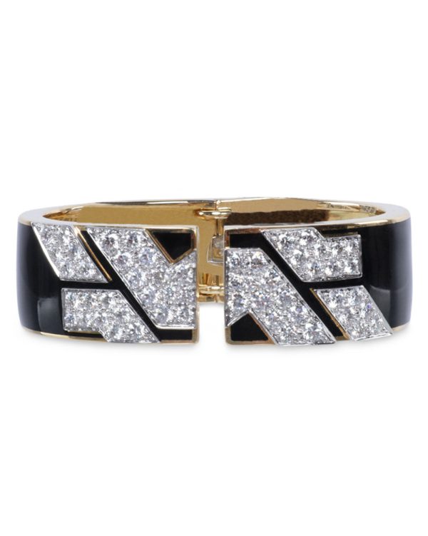 Black Enamel and Diamond Bracelet Sale