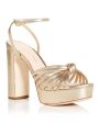 Rivka Platform High Block Heel Sandals in Champagne For Discount