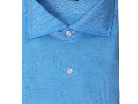 Twill Azure Blue Sportshirt Discount