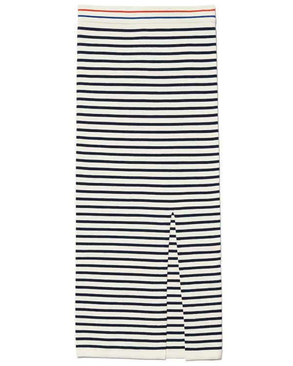 The Dee Tube Skirt in Cream and Navy Stripe Sale