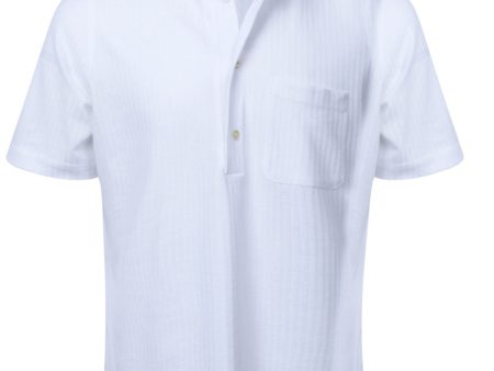 White Woven Piquet Sportshirt Sale