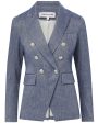 Blue Melange Linen Miller Dickey Jacket Hot on Sale